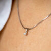 Hvitt gull enstensanheng med diamant 0,05 W.SI