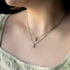 Gult gull anheng med diamant rosett