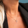 Gult gull anheng hjerte med diamanter 0,10 W.P