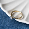 Ring rosett i gult gull med diamanter 0,21ct