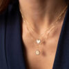 Anheng plate hexagon med c.zirkonia i gult gull