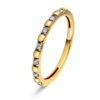 Ring rekke i gult gull med 0,10 ct