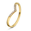 Ring i gult gull swantale v-ring med c.zirkonia