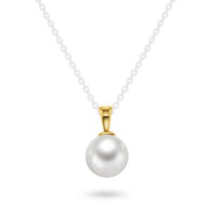 Perle anheng med gult gull hempe 7,,5 mm