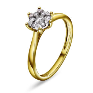 Ring "Illusion" i gult gull med diamanter