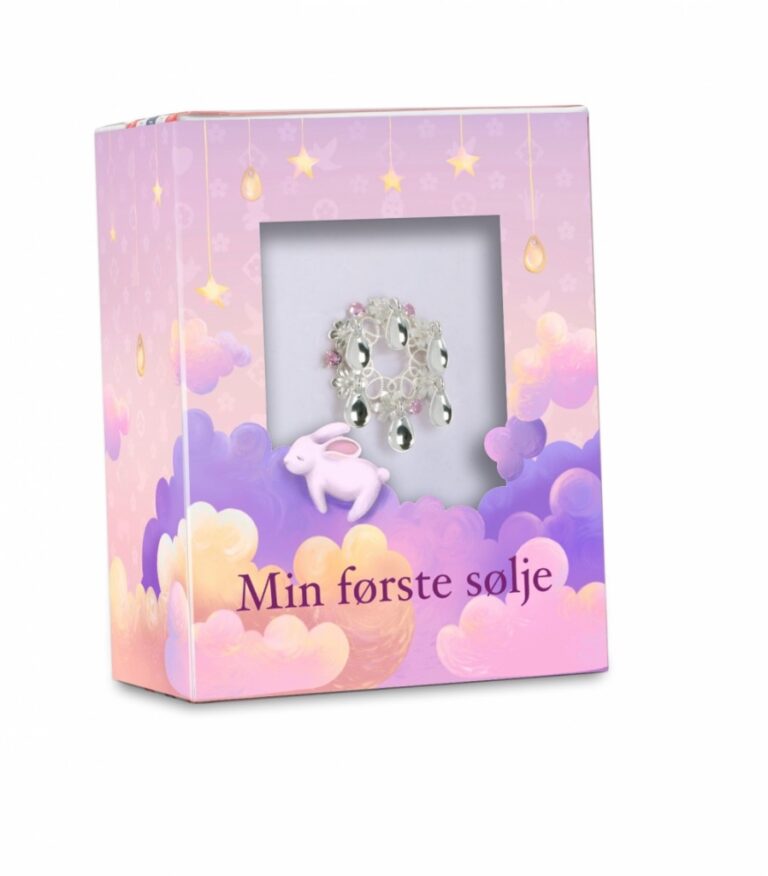 Min første barnesølje blomster sølv med rosa c.zirkonia fra Pia og Per