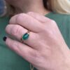 Noën «Olivia» ring i forgylt sølv med grønn agat