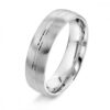 Herrering børstet sølv med en blank stripe