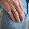 Signetring rund i sølv med blank c.zirkonia