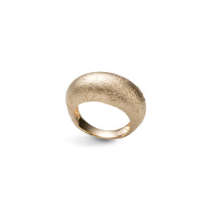 Catwalk Exclusive Matte Crinkled ring i forgylt sølv
