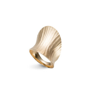 Stardust Magic Swirl ring i forgylt sølv med riller