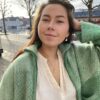 Susanne Friis Bjørner ørepynt "Vifte"i forgylt sølv med perle