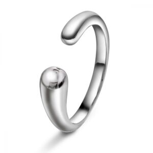 65309 Allsize ring, glatt sølv, dråpe