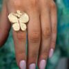 Catwalk Exclusive "Stardust Butterfly" regulerbar ring i forgylt sølv