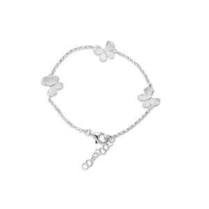 Catwalk Exclusive "Stardust Butterfly" armbånd med 3 sommerfugler i rhodinert sølv