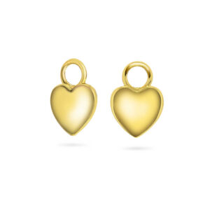 Nora Mørk Drop charms "Golden heart" øreanheng i forgylt sølv hjerter
