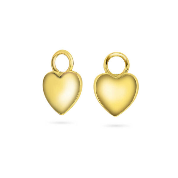 Nora Mørk Drop charms "Golden heart" øreanheng i forgylt sølv hjerter