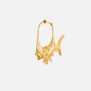 OLE LYNGGAARD COPENHAGEN Young Fish earring large i gult gull