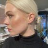 Gult gull ørering "Miravar" med avtagbart heng med diamanter