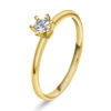Enstensring "Vida" i gult gull med 0,20 ct