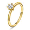 Enstensring "Vida" i gult gull med 0,30 ct