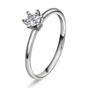 Enstensring "Vida" i hvitt gull med 0,25 ct