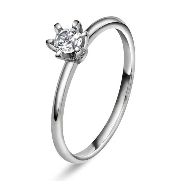 Enstensring "Vida" i hvitt gull med 0,25 ct