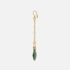 OLE LYNGGAARD COPENHAGEN Young fish earring pendant øreanheng i gult gull med serpentin
