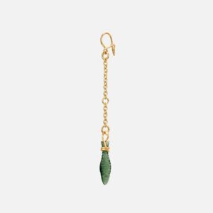 OLE LYNGGAARD COPENHAGEN Young fish earring pendant øreanheng i gult gull med serpentin