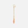 OLE LYNGGAARD COPENHAGEN Young fish earring pendant øreanheng i gult gull med blush månesten
