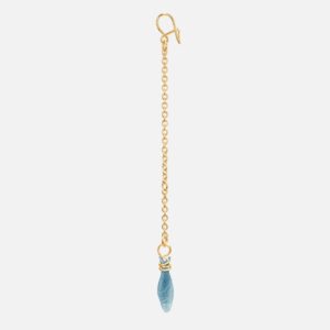 OLE LYNGGAARD COPENHAGEN  Young fish earring pendant øreanheng i gult gull med akvamarin
