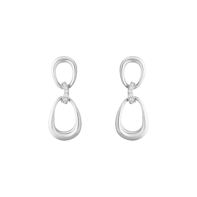 Georg Jensen "Offspring ørepynt" i sølv med diamanter