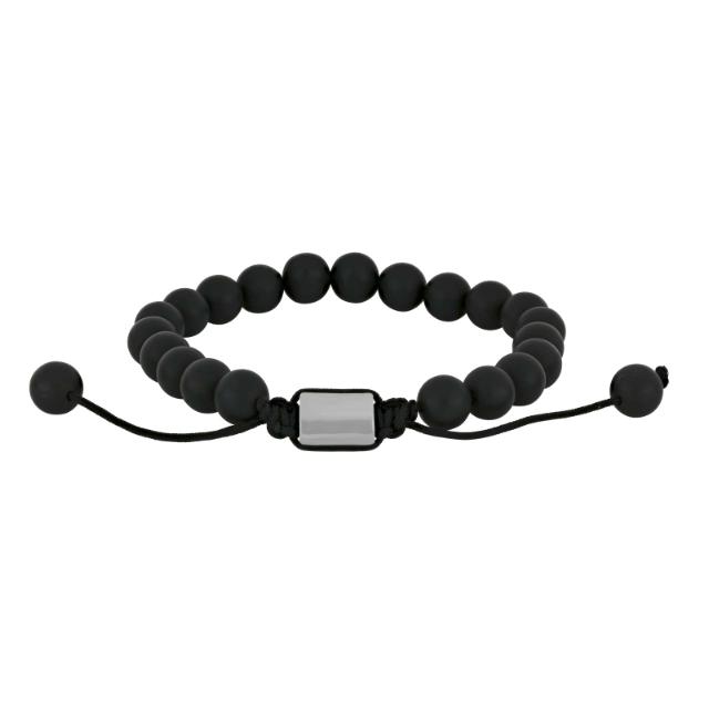 Son of Noa "Son black agate" armbånd med stål lås 8 mm