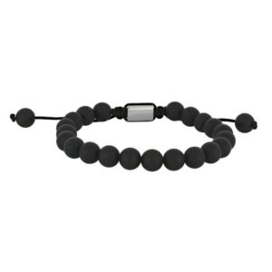 Son of Noa "Son black agate" armbånd med stål lås 8 mm