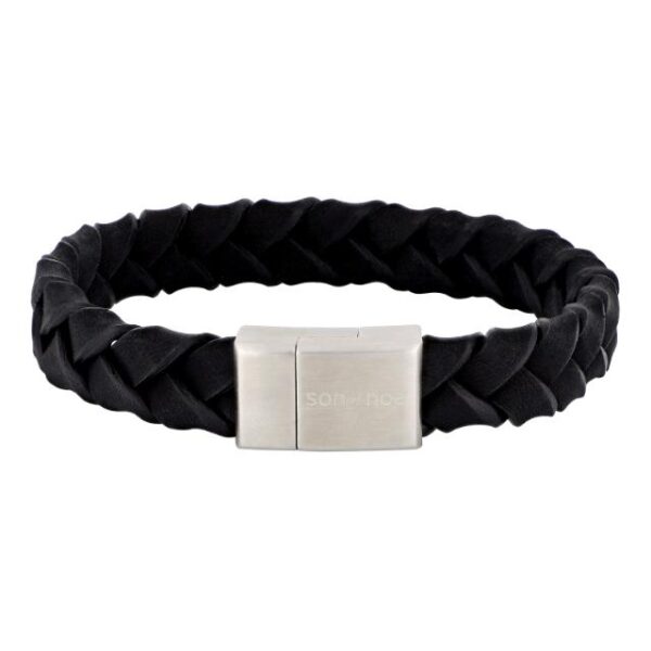Son of Noa "Son" armbånd black calf leather, flettet
