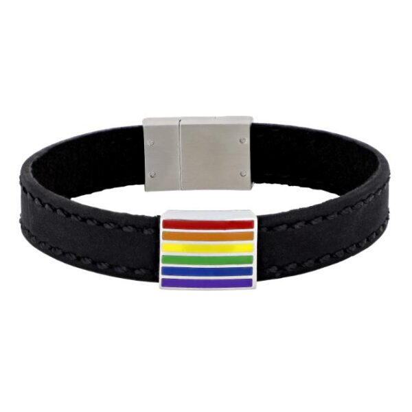 Armbånd Pride fra Son of Noa. Sort skinn.