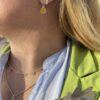 Susanne Friis Bjørner anheng i sølv med synt gul opal