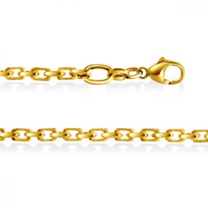 Anker armbånd 21 cm i forgylt sølv 3 mm