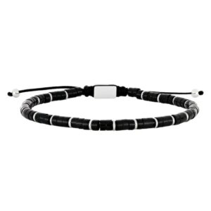 Son of Noa "Son black onyx" armbånd med stål lås
