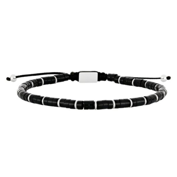 Son of Noa "Son black onyx" armbånd med stål lås