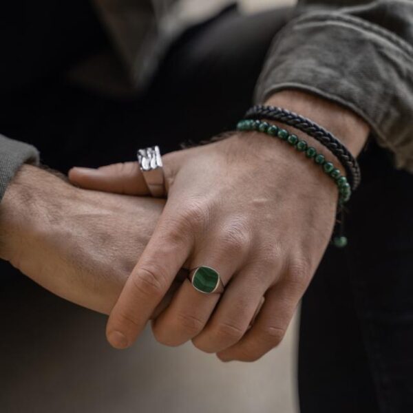 Son of Noa "Son malakitt" armbånd med stål lås