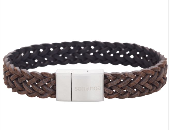 Son of Noa "Son" armbånd brown calf leather flettet