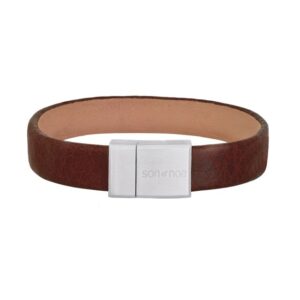 Son of Noa "Son" glatt armbånd brown calf leather med stål lås