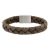 Son of Noa "Son" flettet armbånd grey calf leather med stål lås