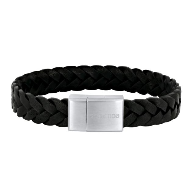 Son of Noa "Son" armbånd black calf leather, flettet