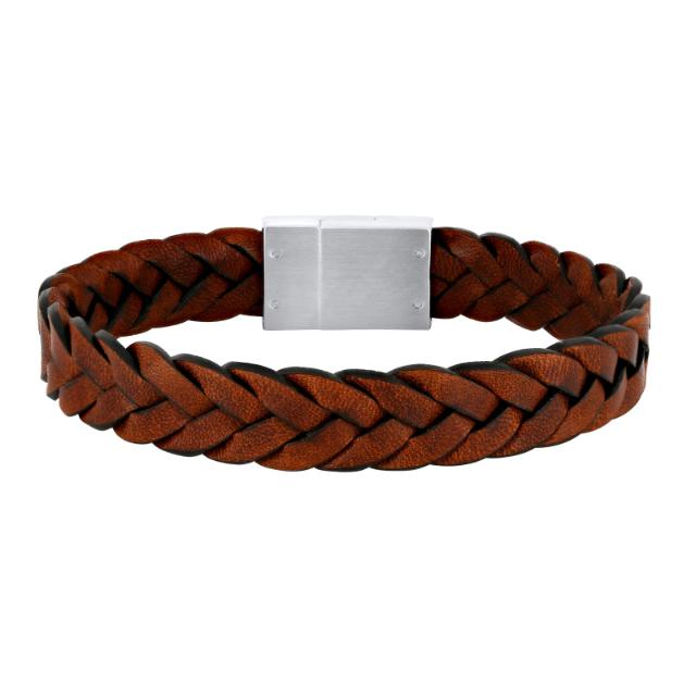 Son of Noa "Son" armbånd brown calf leather, flettet
