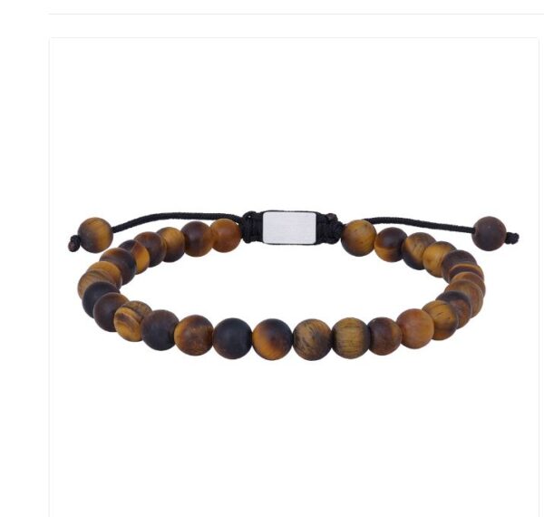 Son of Noa "Son shiny yellow tiger eye" armbånd med stål lås