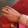 Susanne Friis Bjørner armbånd i forgylt sølv med børstede ringer i ulike størrelser