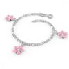 Blomst armbånd med rosa og hvit emalje fra Pia og Per