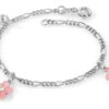Blomst armbånd med rosa og hvit emalje fra Pia og Per